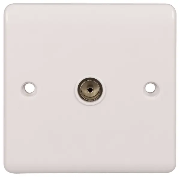 PRO-ELEC 1 Gang White Coaxial TV Socket