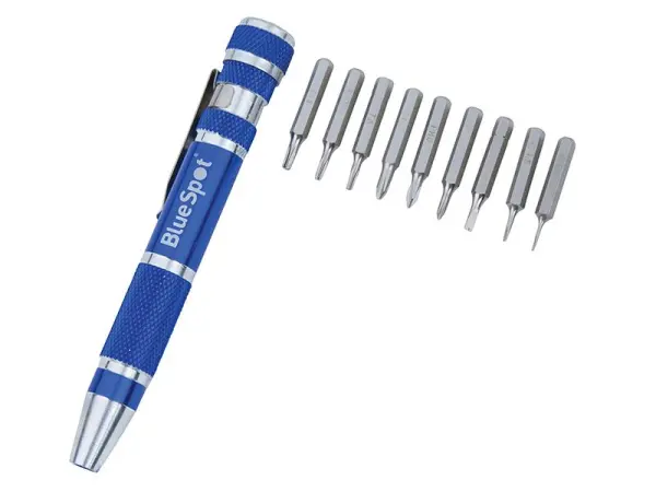 Blue Spot Tools - Σετ Βιδών 9 σε 1 με Ακίδες Ακριβείας σε Χρώμιο Βαναδίου