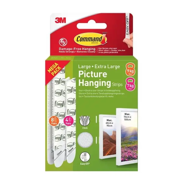 Command™ Combo Nastro Appendiquadri Grandi e XL, Bianco