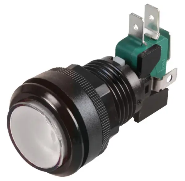 RJS ELECTRONICS מתג לחצן לד מאיר, 12V DC, לבן