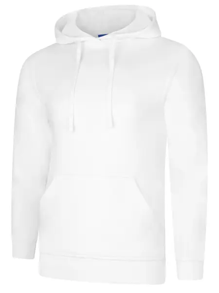 Uneek Unisex Deluxe Hooded Sweatshirt, 60% Cotton 40% Polyester, White 3XL