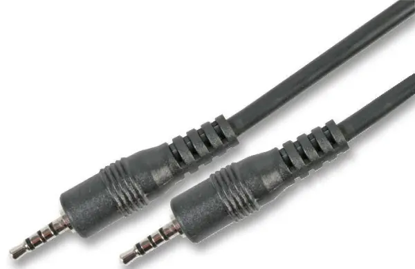 PRO SIGNAL 2.5mm 4 Pole Jack Plug to Plug Lead, 1m, Black