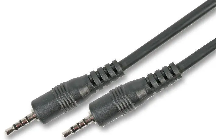 PRO SIGNAL 2.5mm 4 Polige Jack-naar-Jack Kabel, 1m, Zwart