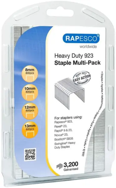 RAPESCO 923 Heavy Duty Galvanised Metal Staples - Pack of 3200