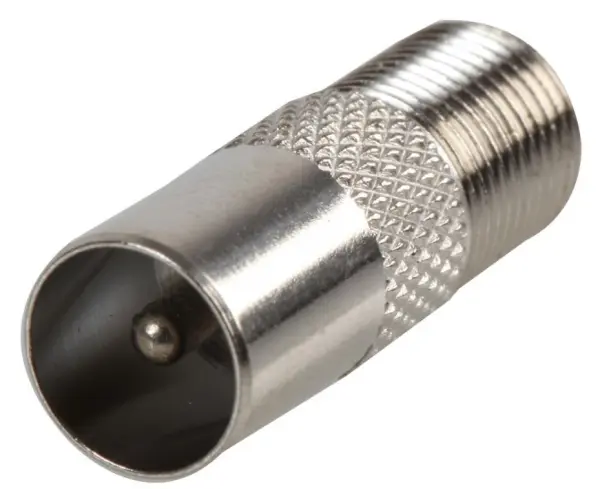 PRO SIGNAL TV 코엑셜-F타입 소켓 어댑터, 아연 합금, 니켈 도금