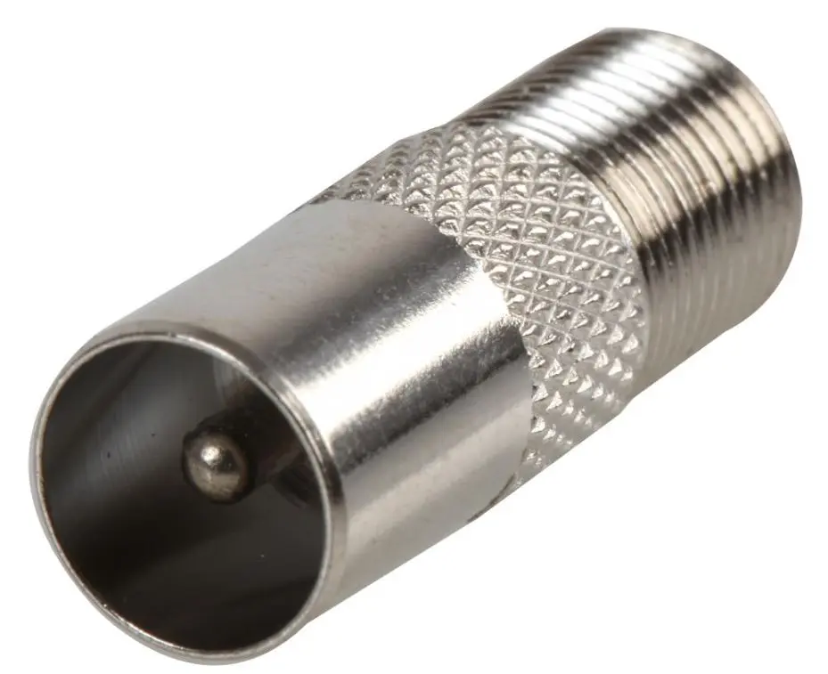 PRO SIGNAL TV Coax naar F-Type Socket Adaptor, Zinklegering, Vernikkeld