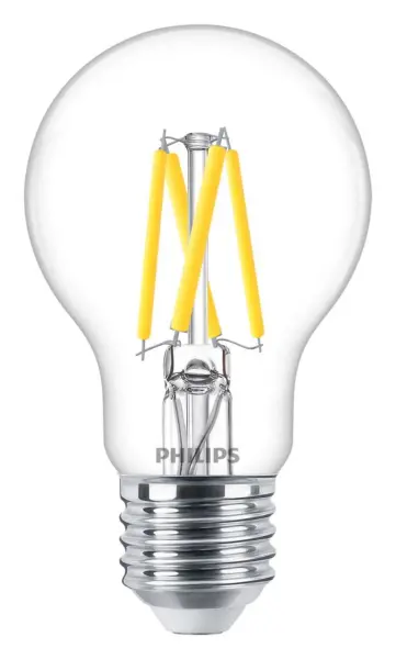 Philips Master A60 Filament LED GLS Bulb, E27, 3.4W, Dimmable, 470lm