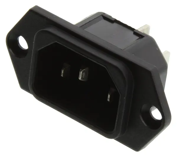SCHURTER IEC C14 Power Inlet Connector, 15A 250V AC, Flange Mount, 8g