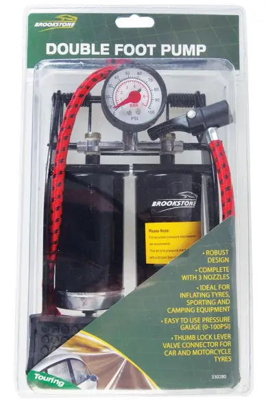 Twin Barrel Foot Pump for Tyres and Inflatables