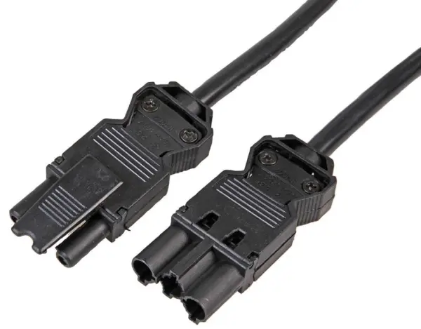 HiLo Wieland GST18 Câble Mâle vers Femelle UK, Noir, 1m