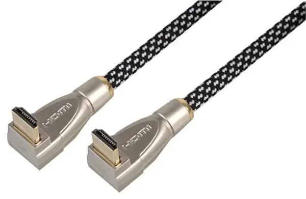 Pro Signal - Cábla HDMI Dronuilleogach, 3m, Seáinéad Nylon, Plátáil Óir