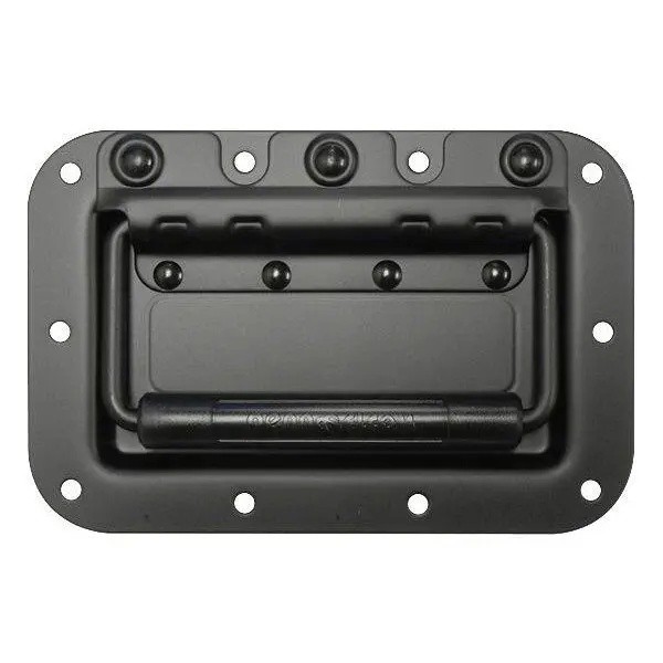 Penn Elcom Recessed Handle 90mm, 18Ga Steel, 15mm Grip, 150kg Capacity, Black