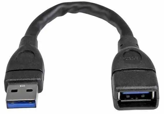 STARTECH USB 3.0 A Stecker auf Buchse Verlängerungskabel, 0,15m schwarz