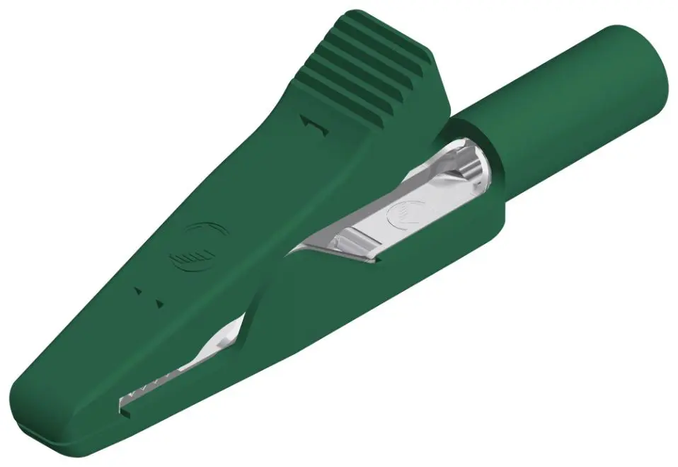 Hirschmann 2mm Crocodile Clip, Green, 6A, Stainless Steel