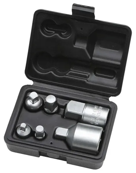 Hilka 6 Piece Socket Adaptor Set, Chrome Vanadium Steel, 1/4 to 3/4 inch