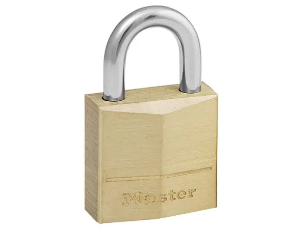 Master Lock Mosazný visací zámek 20mm, 3 kolíky, ocelové oko 4mm