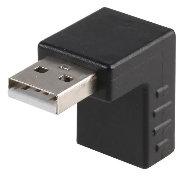 PRO SIGNAL Down Angled USB 2.0 Male to Female Adaptor