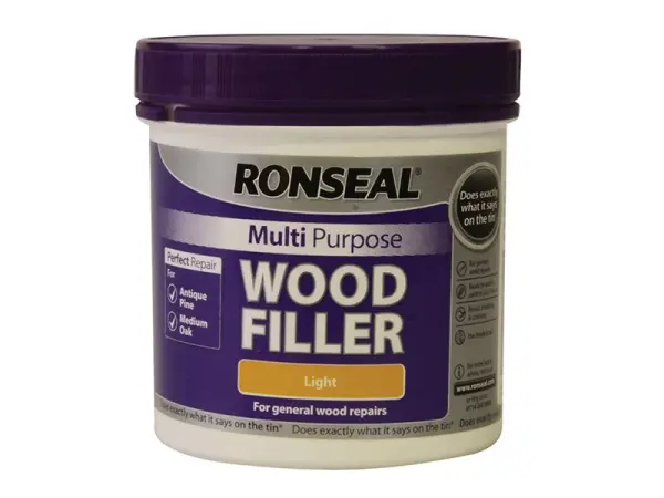 Ronseal Masilla Multiusos para Madera en Bote, Color Claro, 465g