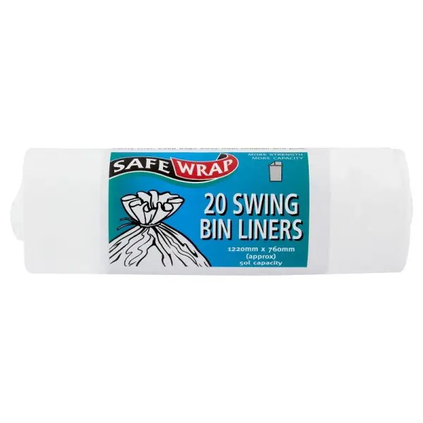 Safewrap Swing Bin Liners 50 Litre 20 Pack