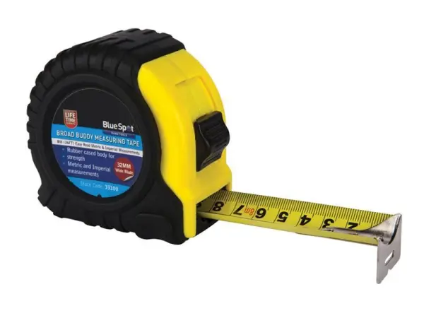 Blue Spot Tools Cinta Métrica Broad Buddy, 8m/26ft, Ancho 32mm