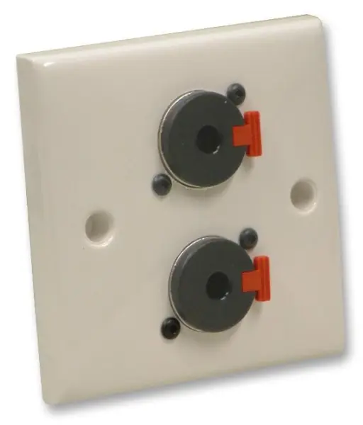 EAGLE Wallplate with 2x 6.35mm Jack Female Connectors, White