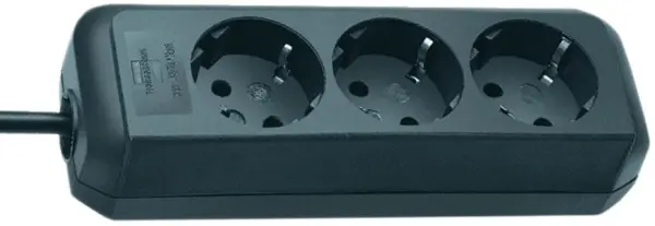 BRENNENSTUHL Alargador Eco-Line 3 Enchufes, 1.5m, Negro
