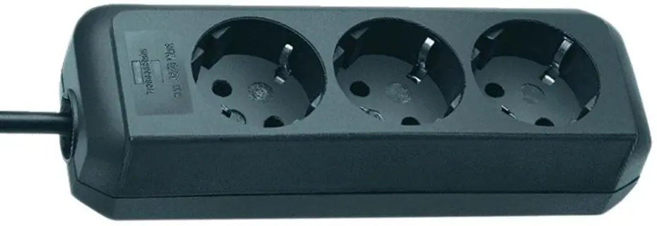 BRENNENSTUHL Eco-Line 3-Gang Euro Verlengsnoer, 1.5m, Zwart