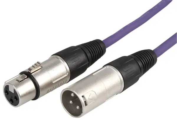 STAGG Cabo XLR 3-Pinos Macho-Fêmea, 3m, Roxo