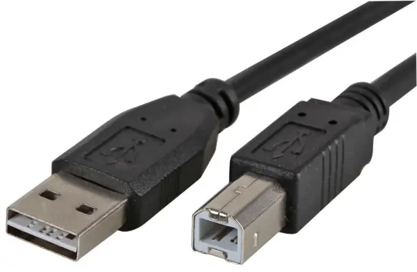 PRO SIGNAL Reversible USB 2.0 A to B Cable, 0.5m, Black