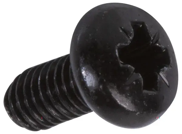 TR Fastenings M3 Steel Black Pan Head Pozidriv Machine Screws, 100 Pack - 6mm