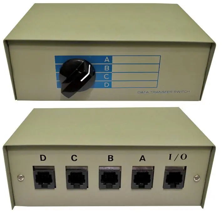 PRO SIGNAL מתג נתונים ידני לרשת, RJ45, 4 יציאות, בתוך מארחת מתכת עמידה