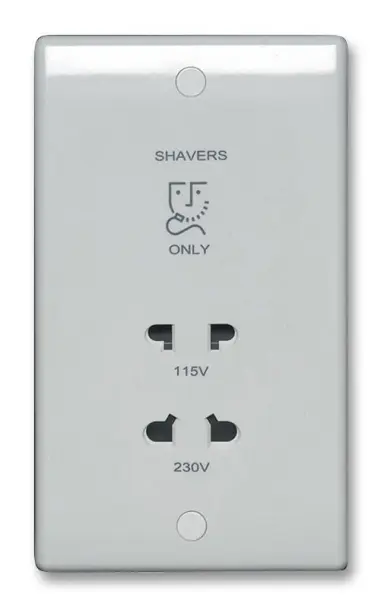 BG Dual Voltage Shaver Socket, White, 115/230V