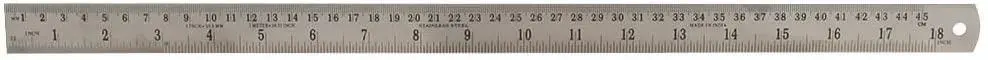 DURATOOL Stainless Steel Ruler with Metric & Imperial Markings, 450mm