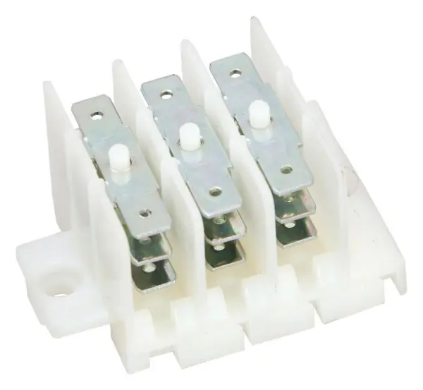 HYLEC 3 Pole Interlockable Terminal Block, 6 Tabs
