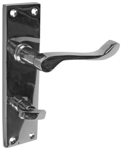 VIBE Victorian Bathroom Door Handles Pair Polished Chrome