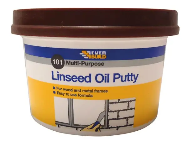 Everbuild Sika 101 Multi-Purpose Linseed Oil Putty, Brown, 500g
