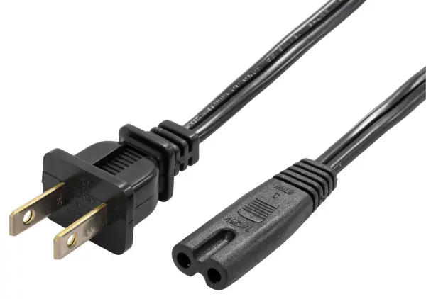 QUALTEK ELECTRONICS Mains Power Lead, NEMA 1-15P to IEC C7, 7A, 1.8m, Black