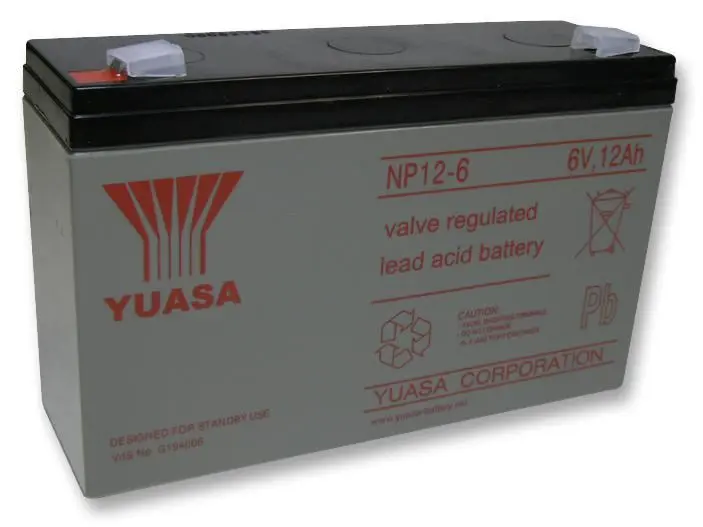 YUASA Batterie plomb-acide étanche NP Series 6V 12Ah