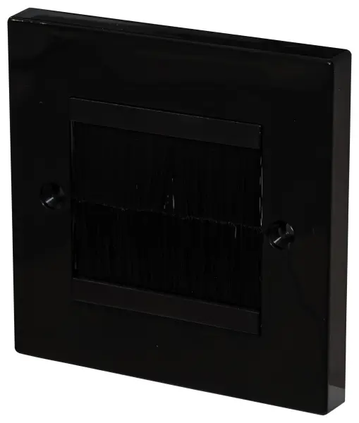 TUK LTD 1 Gang Euro Brush Faceplate - Black