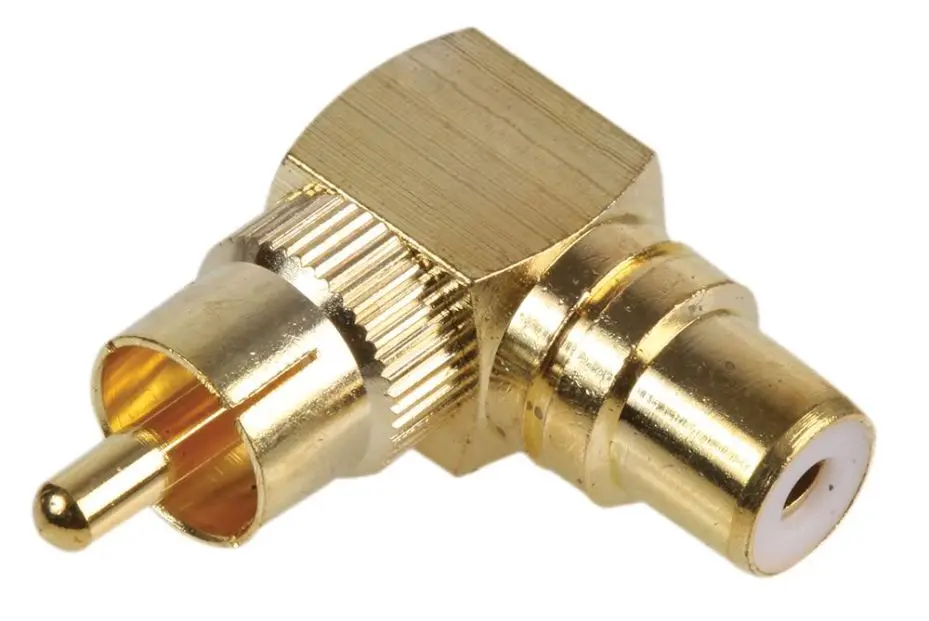 PRO SIGNAL Adaptador RCA en Ángulo Recto Chapado en Oro
