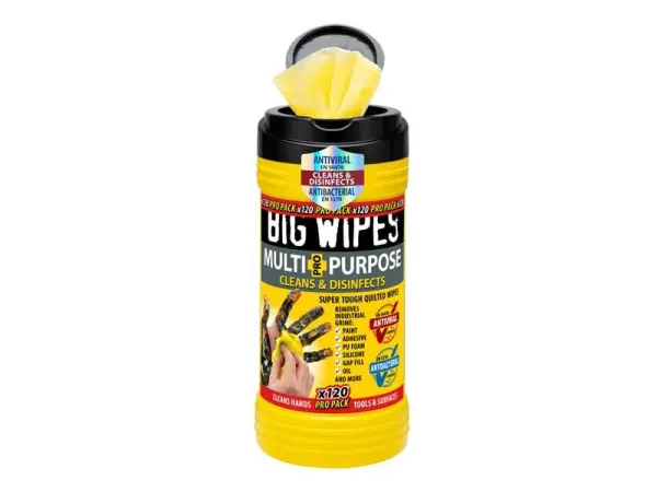 Big Wipes Pro+ Toalhitas Antivirais Limpeza Profunda, Tubo com 120