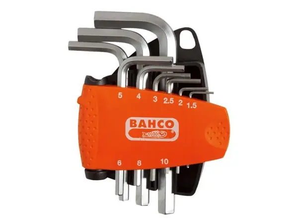 Bahco BE-9878 Metric Hex Key Set, 9-Piece, Nickel-Plated
