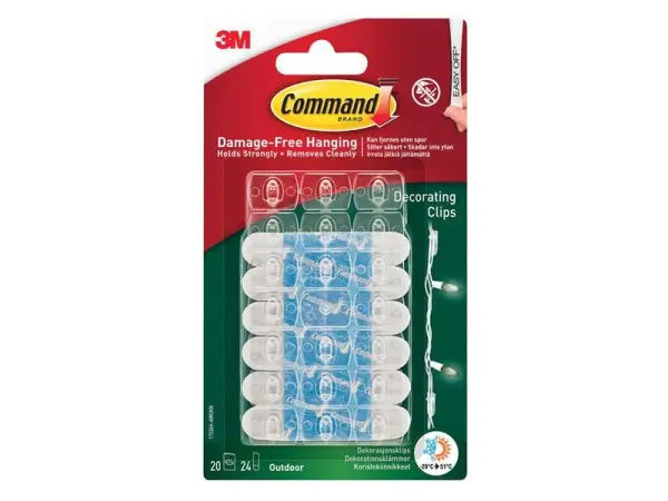 Command Clear Outdoor Decorating Clips, Pack of 20