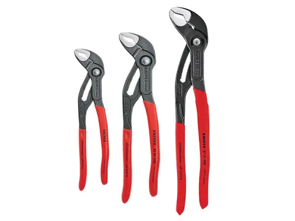 Knipex Cobra Σειρά Πιαστρών Υδραντλιών, 3-τεμάχιο, Χάλυβας Χρώμιο-Βαναδίου