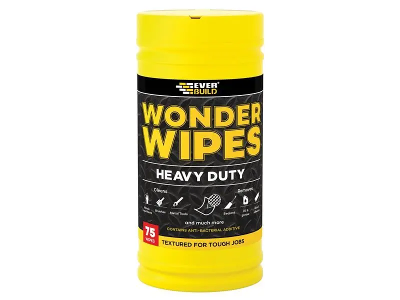Everbuild Heavy-Duty Wonder Wipes, Embalagem com 75 Toalhetes