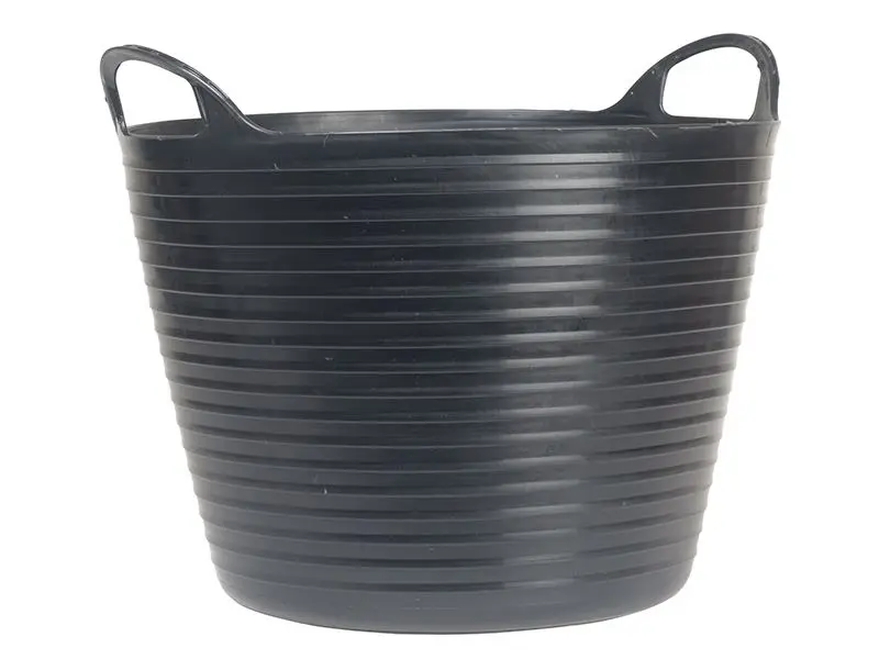 Faithfull Black Flex Tub, 28 Litre, Heavy-Duty Polyethylene