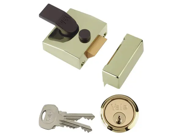 Yale Locks Sicherheits-Nachtschließzylinder 85, 40mm Backset, Brasslux Finish, 