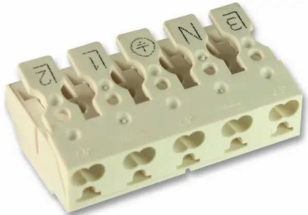 CamdenBoss 5 Pole Push In Panel Mount Connector
