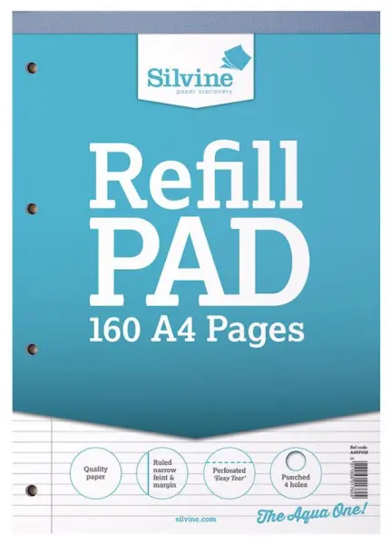 Silvine Bloc-notes ligné A4, 80 feuilles