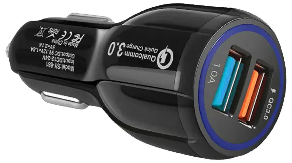 SIMPLY Super Charge QC3 USB Car Charger, 2 x USB-A